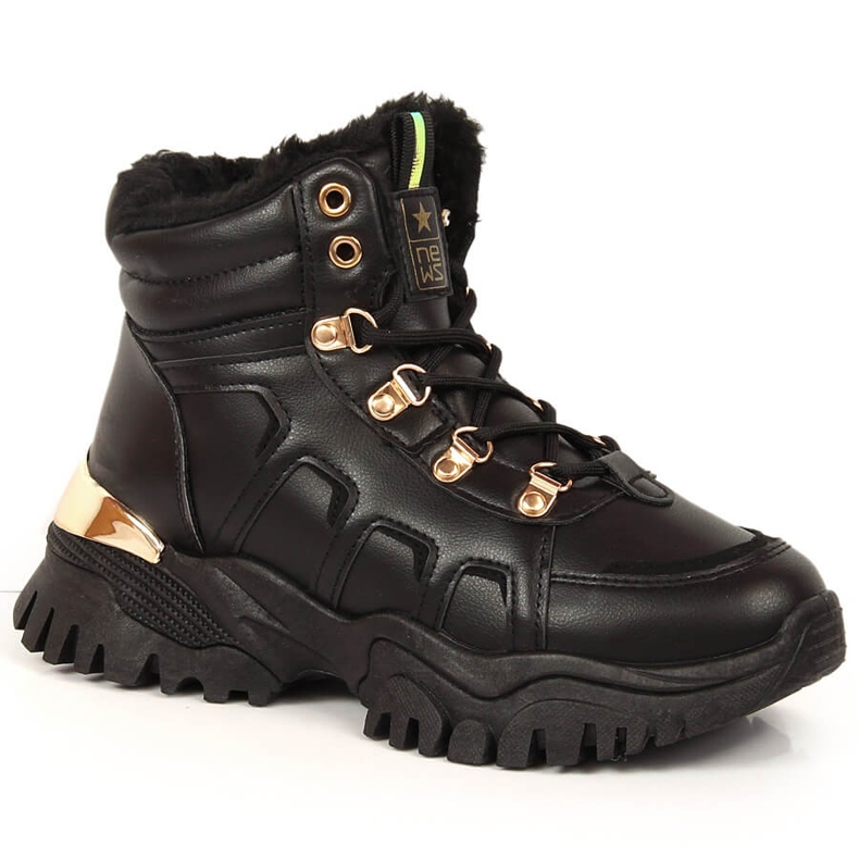 Bottes de neige plateforme femme avec fourrure noir NEWS le noir Bottes de neige plateforme femme avec fourrure noir NEWS le noir