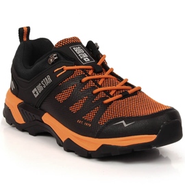 Chaussures de sport trekking homme Big Star noires et orange