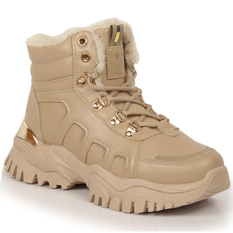 News Bottes de neige plateforme pour femmes avec fourrure beige News Bottes de neige plateforme pour femmes avec fourrure beige