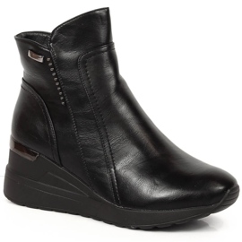 Bottes compensées isolées Femme Noir Jezzi JEZ372