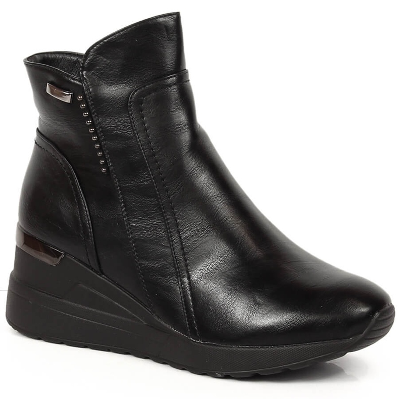 Bottes compensées isolées Femme Noir Jezzi JEZ372 le noir