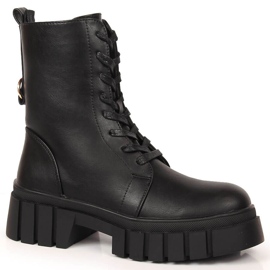 Bottes à plateforme Sergio Leone noires isolées noires le noir