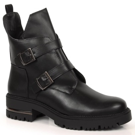 Bottes femme isolées noires à boucles Sergio Leone