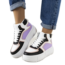 Baskets montantes Zetta noires et violettes le noir