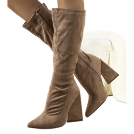 Bottes à talons marron de Teles brun