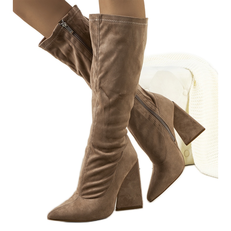 Bottes à talons marron de Teles brun