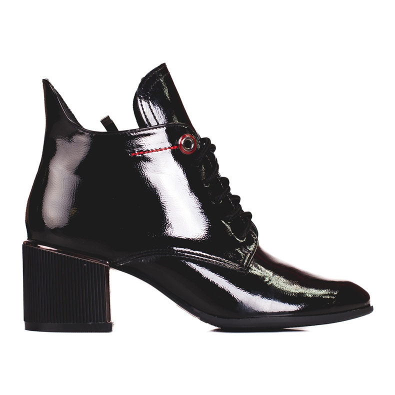 Élégantes bottes à lacets Shelovet pour femmes le noir