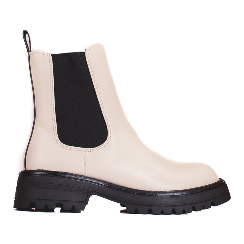 Bottes Shelovet Jodhpur beiges pour femmes sur la plate-forme