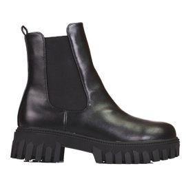 Bottes Chelsea Shelovet pour femmes sur la plate-forme noir