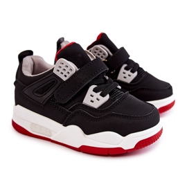 Chaussures de Sport en Cuir pour Enfant Noir et Rouge Marisa