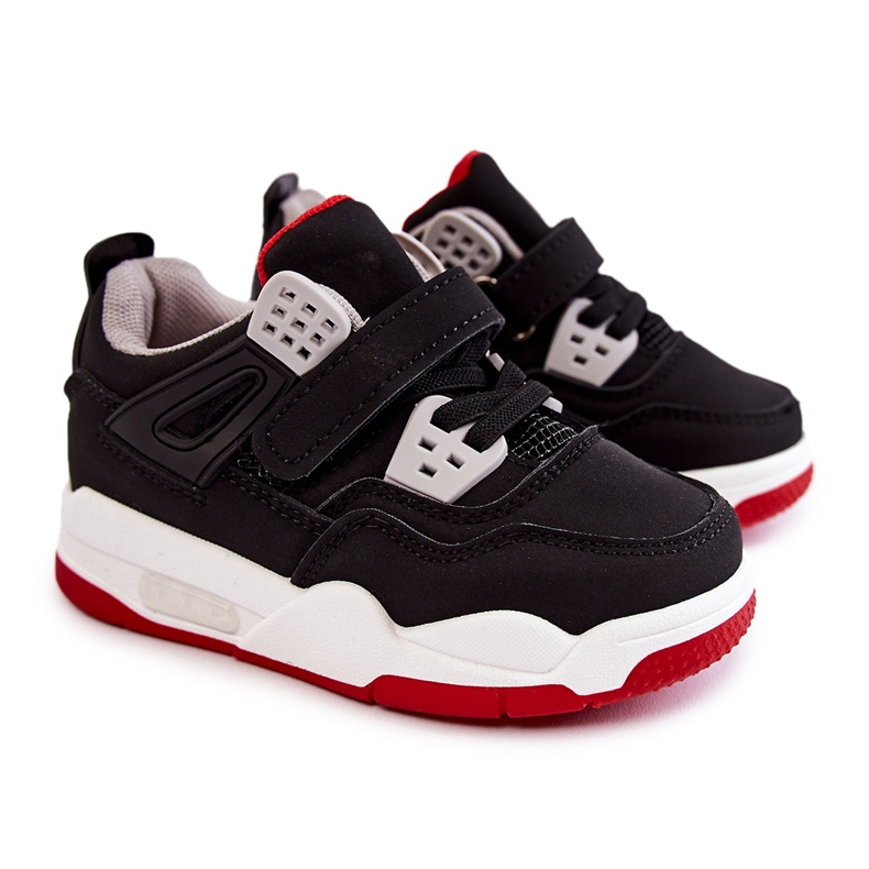 Chaussures de Sport en Cuir pour Enfant Noir et Rouge Marisa le noir