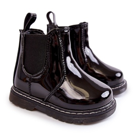 Bottes Chaudes Laquées Enfant Noir Porky le noir