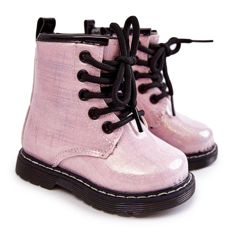 Bottes Chaudes Enfant Zippées Laquées Rose Goopy Bottes Chaudes Enfant Zippées Laquées Rose Goopy