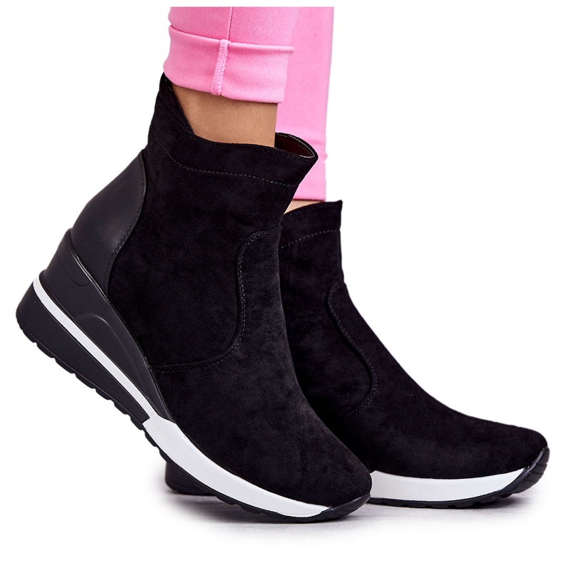 Vinceza Baskets compensées noires Rita le noir