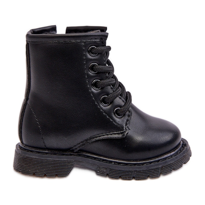 Bottes En Cuir Pour Enfants Avec Fermeture Éclair Noir Omua le noir