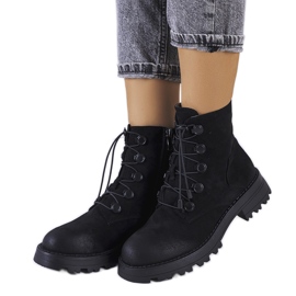 Bottines Cesterfield en éco-daim noir le noir
