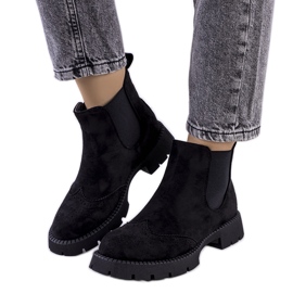 Bottines Chelsea noires sur une grosse semelle Newsome le noir