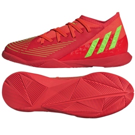 Chaussures de foot Adidas Predator Edge.3 In Jr GV8510 rouge oranges et rouges Chaussures de foot Adidas Predator Edge.3 In Jr GV8510 rouge oranges et rouges