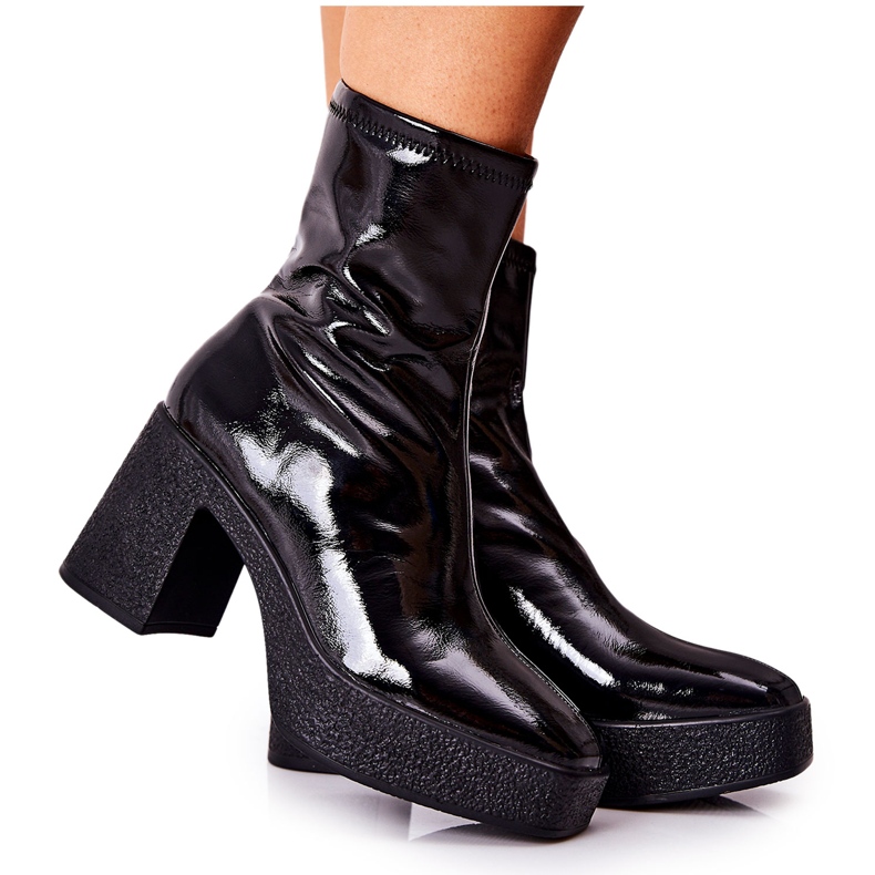 FJ1 Bottines vernies Bottines Myrialla noires sur poteau le noir