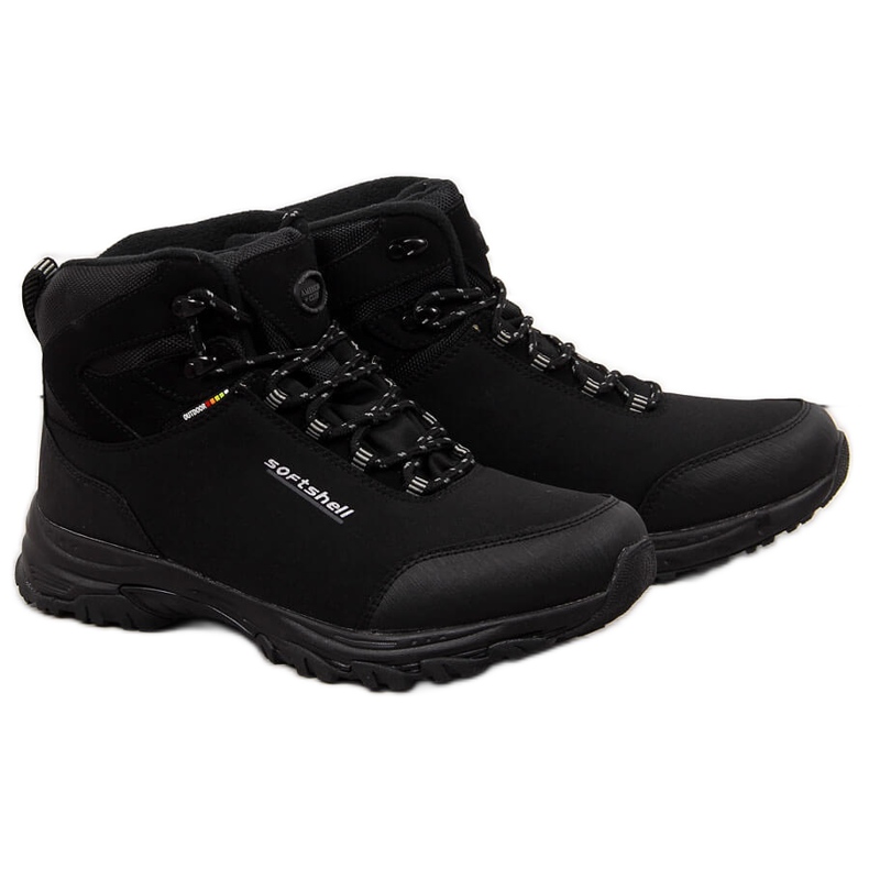 Chaussures de trekking hiver imperméables noires American Club pour hommes le noir