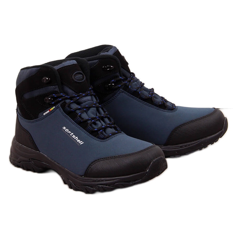 Chaussures de trekking imperméables hiver marine American Club pour hommes bleu marin