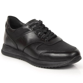Chaussures casual homme en cuir noir Kingle
