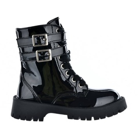 Bottes laquées noires isolées noires pour filles Big Star KK374131