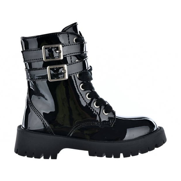 Bottes laquées noires isolées noires pour filles Big Star KK374131 le noir