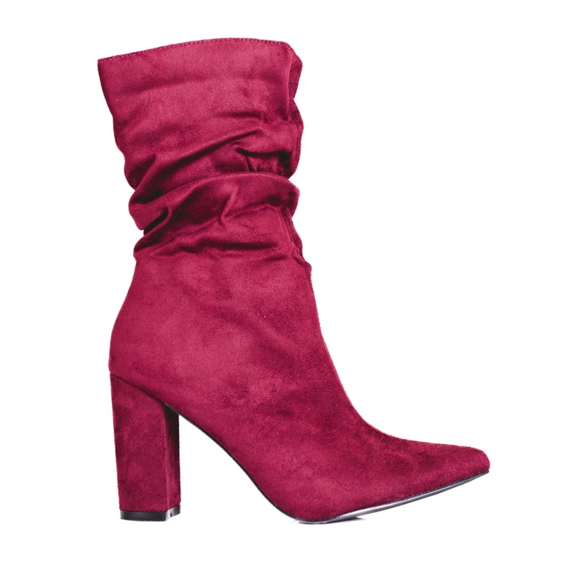 Bottes pour femmes marron sur un poteau avec une tige Shelovet à volants bordeaux Bottes pour femmes marron sur un poteau avec une tige Shelovet à volants bordeaux