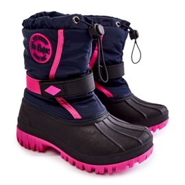 Bottes de neige isolées pour enfants Lee Cooper LCJ-21-44-0522 Fuchsia noir bleu marine rose
