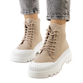 Baskets Roxo marron brun kaki vert