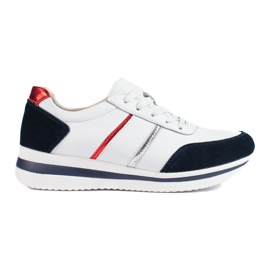 Baskets en cuir pour femmes sur la plateforme Shelovet blanc