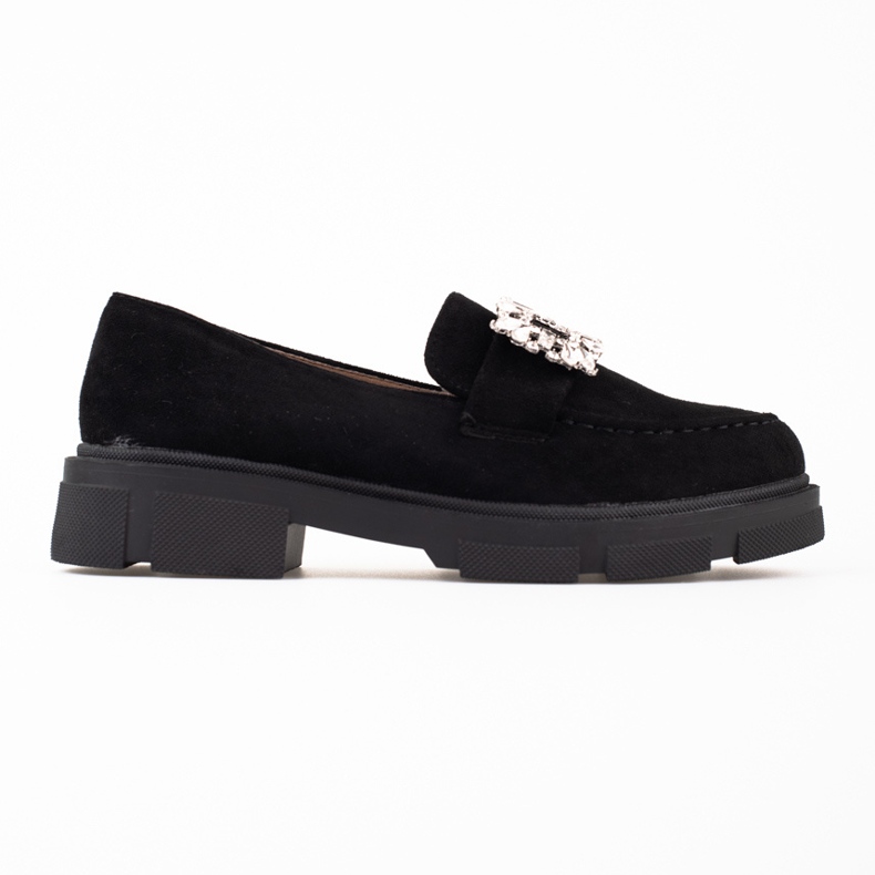 Mocassins en daim sur la plateforme Shelovet le noir