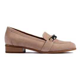 Mocassins classiques pour femmes en daim écologique Vinceza beige