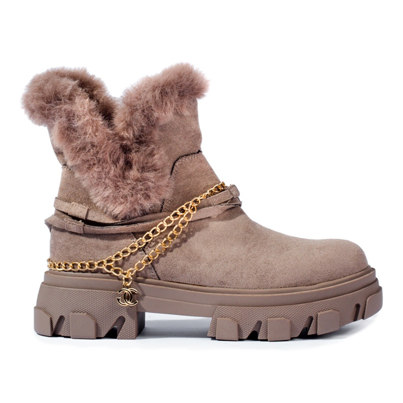 Bottes en daim pour femmes sur la plateforme Shelovet brun