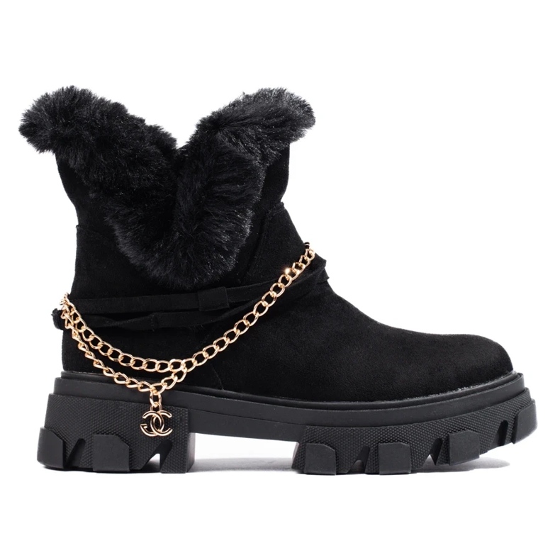 Bottines femme en daim sur plateforme le noir