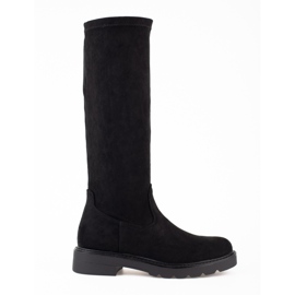 Bottes femme en daim noir Shelovet