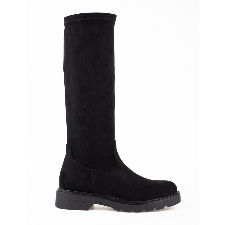 Bottes femme en daim noir Shelovet le noir