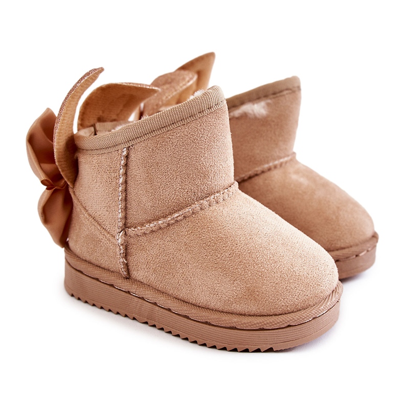 Bottes De Neige Chaudes Fille Meriva Beiges À Nœuds