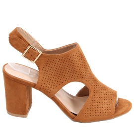 Sandales ajourées talons hauts Stacy Camel JF2007 brun