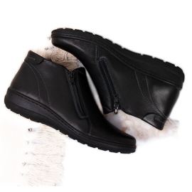 Bottes confortables en cuir noir Helios 642