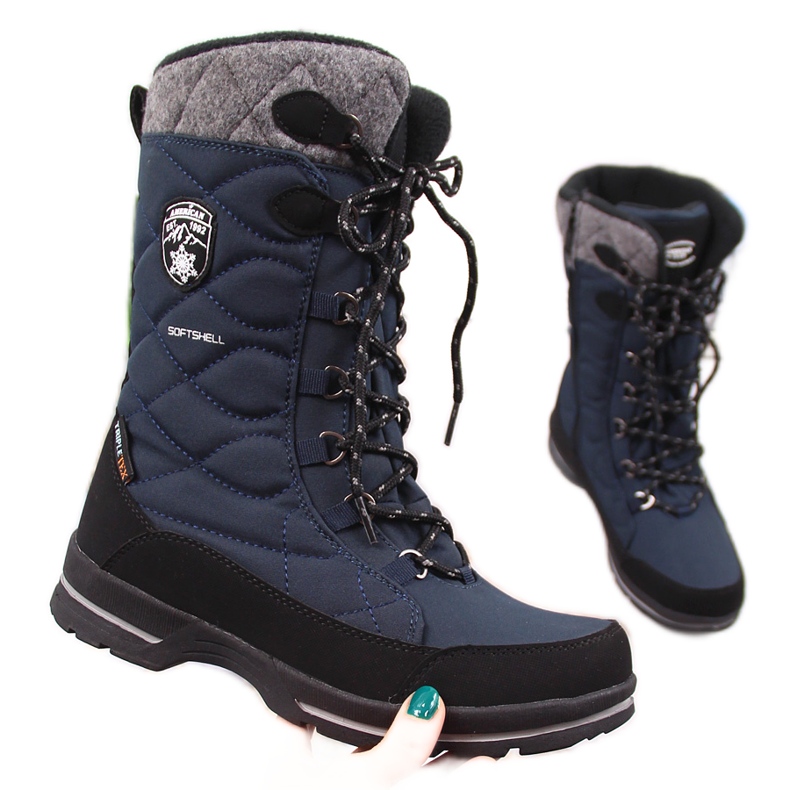 Bottes d'hiver imperméables bleu marine American Club pour femmes