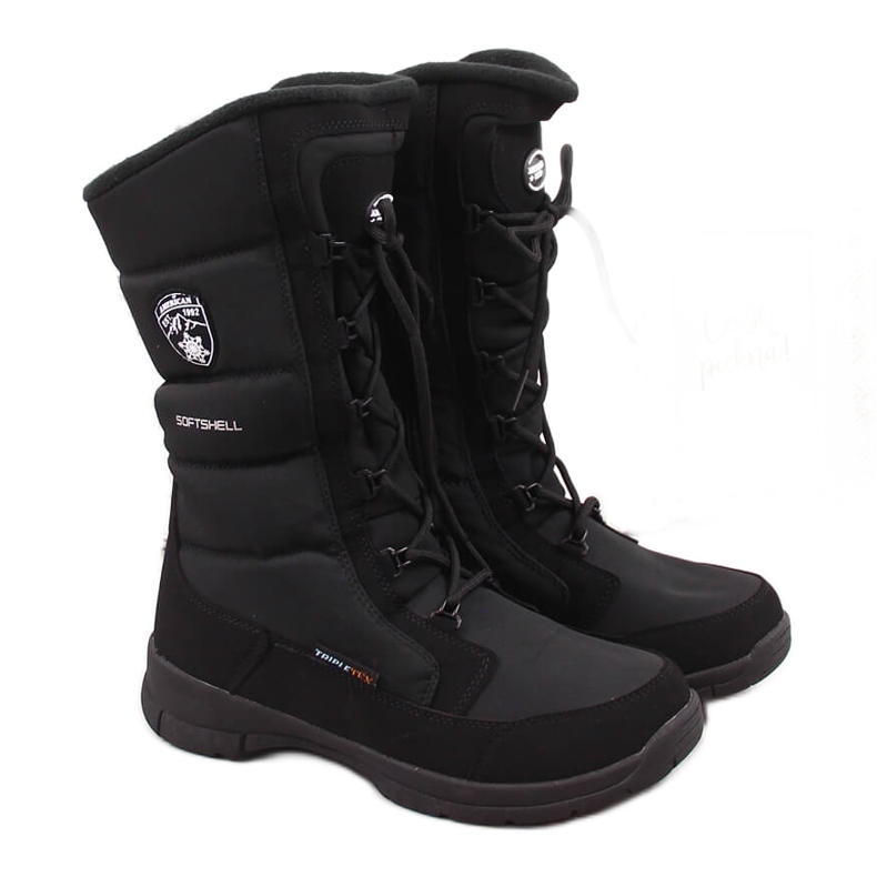 Bottes de neige imperméables American Club noires le noir