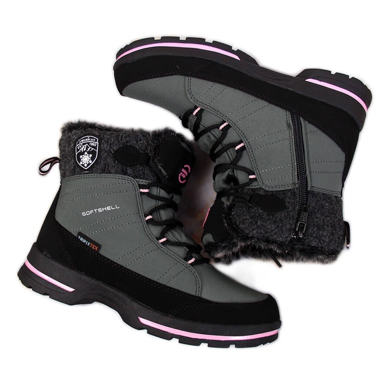 Bottes de neige imperméables grises pour filles American Club