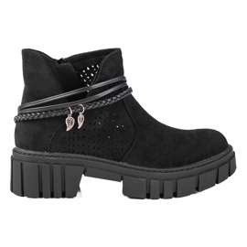 Bottes pour femmes ajourées sur la plate-forme Shelovet noir