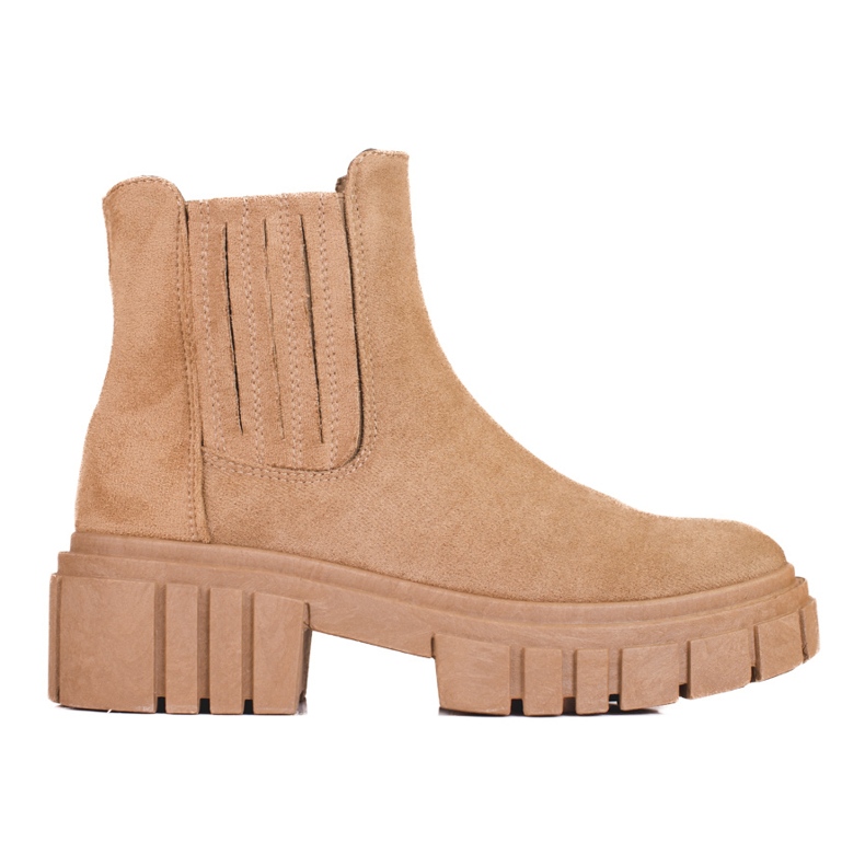 Chelsea boots Shelovet femme en daim beige brun