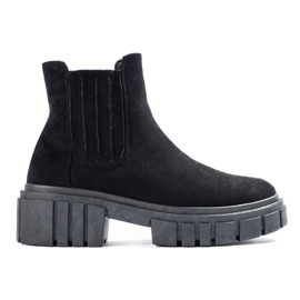 Chelsea boots Shelovet femme en daim noir le noir