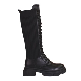 Bottines à lacets pour femme avec tige souple Shelovet noir