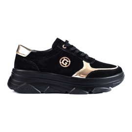 Baskets confortables en cuir pour femme le noir