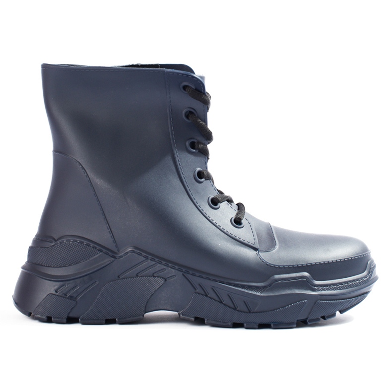 Bottes de pluie pour femme à lacets bleu marine Shelovet